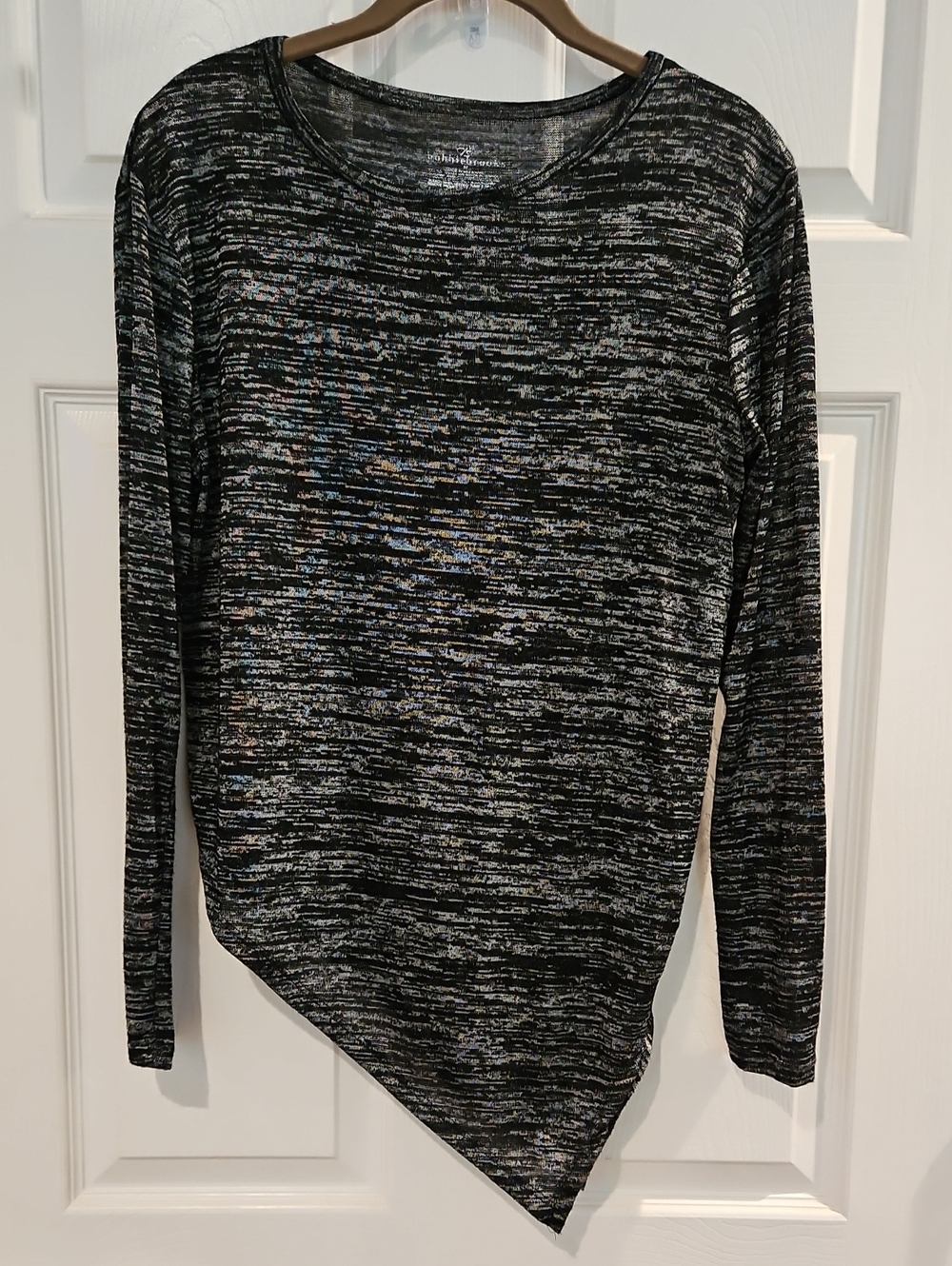 Bobbie Brooks Black Heather Asymmetric Long Sleeve Top